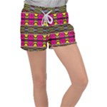 Pink yellow green shapes                                                    Women s Velour Lounge Shorts