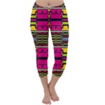 Pink yellow green shapes                                                       Capri Winter Leggings