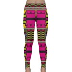 Pink yellow green shapes                                                       Yoga Leggings