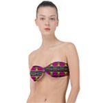 Pink yellow green shapes                                                     Classic Bandeau Bikini Top