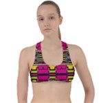 Pink yellow green shapes                                                      Criss Cross Racerback Sports Bra