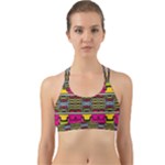 Pink yellow green shapes                                                       Back Web Sports Bra