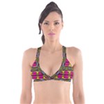 Pink yellow green shapes                                                      Plunge Bikini Top