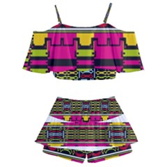 Kids  Off Shoulder Skirt Bikini 