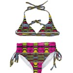 Pink yellow green shapes                                                      Kids  Classic Bikini Set