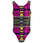 Pink yellow green shapes                                                      Kids  Cut-Out Back One Piece Swimsuit