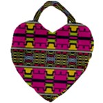 Pink yellow green shapes                                                       Giant Heart Shaped Tote