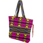 Pink yellow green shapes                                                     Drawstring Tote Bag