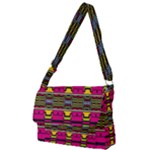 Pink yellow green shapes                                                       Full Print Messenger Bag