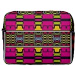 Pink yellow green shapes                                                       Make Up Pouch (Large)