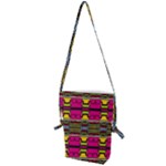 Pink yellow green shapes                                                       Folding Shoulder Bag