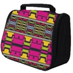 Pink yellow green shapes                                                       Full Print Travel Pouch (Big)