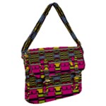 Pink yellow green shapes                                                    Buckle Messenger Bag