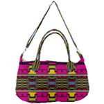 Pink yellow green shapes                                                    Removal Strap Handbag