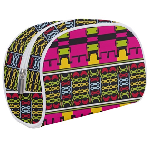 Pink yellow green shapes                                                  Makeup Case (Medium) from ArtsNow.com