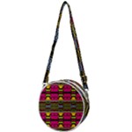 Pink yellow green shapes                                                   Crossbody Circle Bag