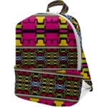 Pink yellow green shapes                                                   Zip Up Backpack