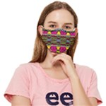 Pink yellow green shapes                                                   Fitted Cloth Face Mask (Adult)