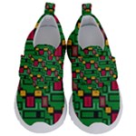 Rectangles on a green background                                                       Kids  Velcro Strap Shoes