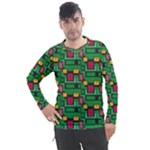 Rectangles on a green background                                                     Men s Pique Long Sleeve Tee