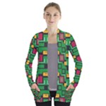 Rectangles on a green background                                                       Women s Open Front Pockets Cardigan