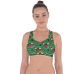 Rectangles on a green background                                                           Cross String Back Sports Bra