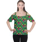 Rectangles on a green background                                                        Women s Cutout Shoulder Tee