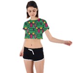 Rectangles on a green background                                                        Tie Back Short Sleeve Crop Tee