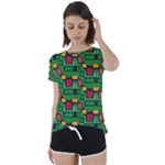 Rectangles on a green background                                                        Short Sleeve Foldover Tee