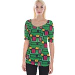 Rectangles on a green background                                                        Wide Neckline Tee