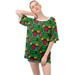 Rectangles on a green background                                                      Oversized Chiffon Top