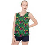 Rectangles on a green background                                                        Bubble Hem Chiffon Tank Top