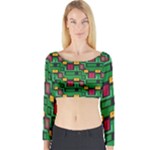 Rectangles on a green background                                                        Long Sleeve Crop Top