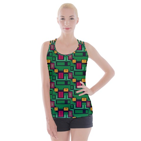 Rectangles on a green background                                                       Criss cross Back Tank Top from ArtsNow.com