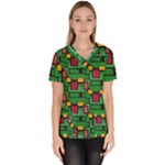 Rectangles on a green background                                                         Women s V-Neck Scrub Top