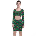 Rectangles on a green background                                                           Long Sleeve Crop Top & Bodycon Skirt Set