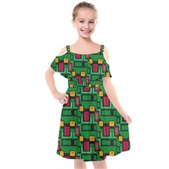 Kids  Cut Out Shoulders Chiffon Dress 