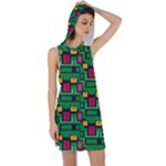 Rectangles on a green background                                                         Racer Back Hoodie Dress