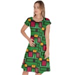 Rectangles on a green background                                                          Classic Short Sleeve Dress