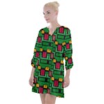 Rectangles on a green background                                                         Open Neck Shift Dress