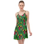 Rectangles on a green background                                                           Summer Time Chiffon Dress