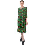 Rectangles on a green background                                                           Ruffle End Midi Chiffon Dress