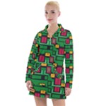 Rectangles on a green background                                                         Women s Hoodie Dress