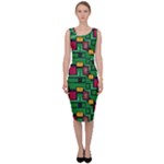 Rectangles on a green background                                                          Sleeveless Pencil Dress