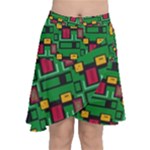 Rectangles on a green background                                                           Chiffon Wrap Front Skirt