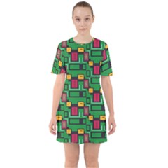 Sixties Short Sleeve Mini Dress 