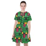 Rectangles on a green background                                                          Sailor Dress