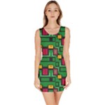 Rectangles on a green background                                                        Bodycon Dress