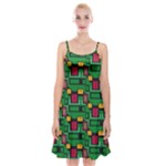 Rectangles on a green background                                                         Spaghetti Strap Velvet Dress