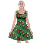 Rectangles on a green background                                                             Reversible Velvet Sleeveless Dress